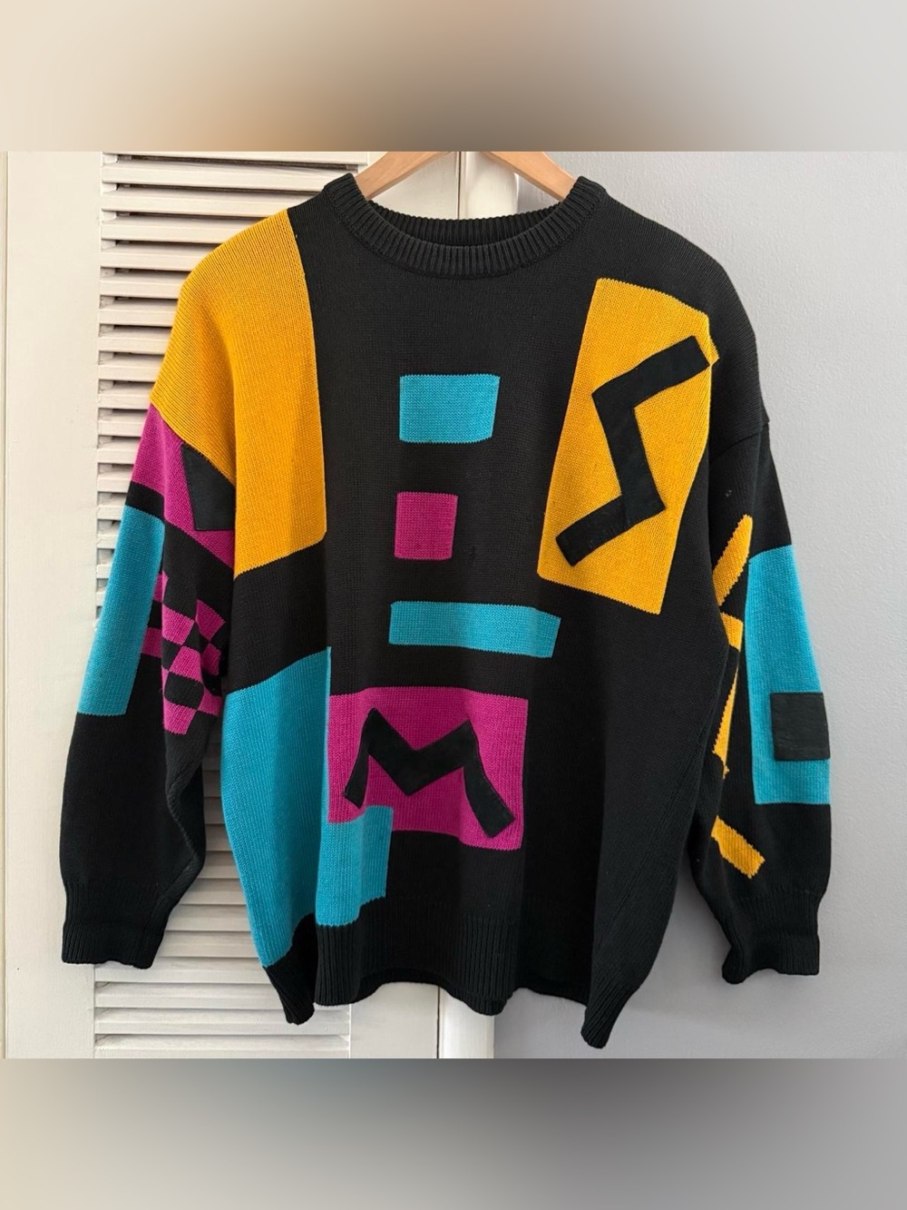 Vintage 90s Bonnie Lee Division Of  Leroy Multicolored Geometric Pattern Sweater